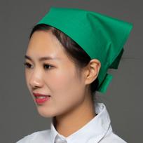 Bundled Hair Waiter Triangle Headband Smoke-proof Dust Work Hat Kitchen Wrap Hair Hat  Food Service blue
