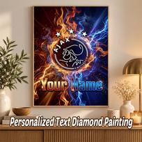 Ajax Amsterdam Custom Name Text 5D Diamond Painting Kit DIY Full Drill Diamond Art Decoration 30cmx30cm brown