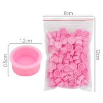 100Pcs/Lot Eyelash Glue Holder Grafting Eye Lashes Quick Individual Blossom Cup Ring Eye Makeup Extension Adhesive Stand Tools