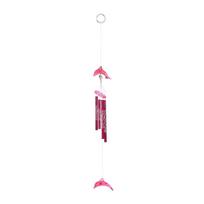 Dolphin Creative Crystal 4 metaliniai vamzdeliai Windchime Wind Chime Namų dekoras N/A rožinė