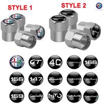 4PCS Car Tire Valve Caps Tyre Dust Cover Styling For Alfa Romeo Giulia Giulietta 159 Brera 4C TZ3 Duetto GT Mito Car Accessories (as the picture,For AlfaRomeo style2)