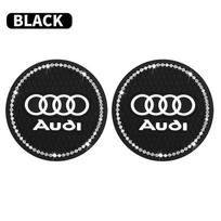 2Pcs Diamond Car Coaster Water Cup Holder Pad Anti-slip Mat for q2 S A3 8P S3 8V A4 B8 B6 B7 A6 C6 C5 C7 A5 Q3 Q5 Q7 TT A1 A2 black