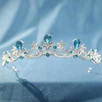Hot-selling Bridal Crown Headgear Modern Simple Baroque Crystal Crown Hair Accessories Wedding Dress Accessories Batch gray
