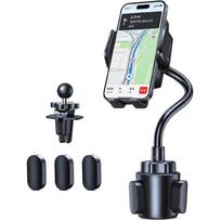 TECKNET Cup Holder Phone Mount,Dual-Mode Fixation System Dark Black black