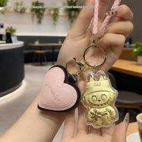 999 Pure Gold Labubu Keychain & Phone Charm with Gold Ornament: Cartoon Bag Charm Gift Labubu Only