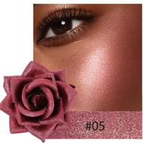 Leaf Poem 3D Rose Highlighter Powder, Shimmer Glitter Rose Blush Makeup, Multi-use Face Highlight Eyeshadow for Women,Floral Highlighter Cosmetic Gift 5# brown
