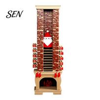 Christmas Advent Calendar 3D Printed Santa Fireplace Calendar, 24-Day Countdown Ornament for Decorative Tabletop Home Decor, Reusable Holiday