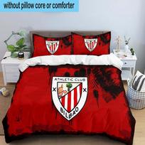 Athletic Club Bilbao Crest 3PCS Bedding set,Ideal for1pc Duvet Cover And 2pcs Pillowcases Perfect for Christmas gift,Ideal for Bedroom, Dormitory 135cmx200cm black
