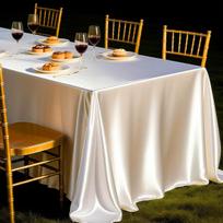 Champagne Gold Satin Tablecloth Nordic Elegant Dust Proof Table Cover For Wedding Birthday Party Dinner Table Decor Round 100cm