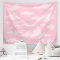 Pink Sky Background Cloth Room Hanging Cloth Bedside Decoration Painting Room Tapestry, Living Room Background Wall Cloth 100X70CM