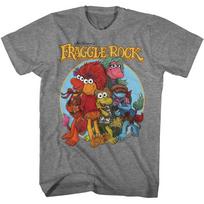 Fraggle Rock Drawn Fraggles Graphite Heather Adult T-Shirt XL