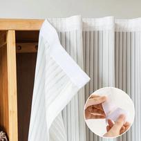 1pc Wardrobe Adhesive Dust-Proof Curtain, Hook And Loop Mesh Curtain For Living Room/Kitchen, Sheer Partition 1pc W100xL200 cm