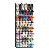 Mesh Pockets Shoe Rack 14/24/28/35/40/48 Grid Shoe Storage Bag Over The Door Shoe Organizer  Closet 48 grid white