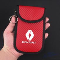 Car Key Case Signal Blocker Bag Car RFID Shielding Pocket Anti-Theft Pouch For Renault MeganeTrafic Scenic Kangoo Master Kaptur R666 red
