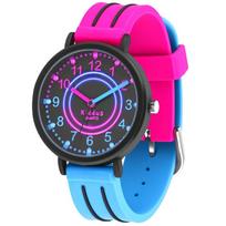 Kiddus Kids Wristwatch Analog Waterproof Quartz Spain Design Elementary School Birthday Christmas Gift Educational Learning Neon pink