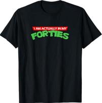 I'm Actually in My Forties 40's Vintage Retro Cartoon Gamer T-Shirt,men&women Unisex T-shirt XXXL green