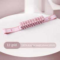 8/10/12 Grid Yoga Resistance Band Yoga Training Auxiliary Stretching Belt  Workout Equipment Pink-12 grid