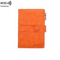 Card Holder PU Passport Bag RFID Anti-Theft Passport Clip Travel Wallet  Travel Accessories oranžinė