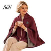 Soft Knitted Travel Wrap Graphene Heated Shawl Wrap, Electric Cozy Warming Blanket with 3 for Desk Heat Levels, Washable Winter Poncho Home
