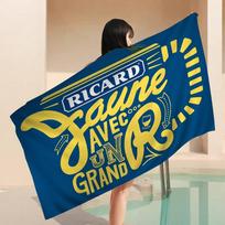 R-Ricard-S LOGO Microfiber Beach Towel Absorbent Quick Dry Soft Yoga Swimming Resort Mountain Climbing Towel 30x60cm
