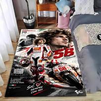 Marco Simoncelli 58 Sic MotoGP Memorial Floor Mat Area Rug for Motorcycle Racing Fans Decor 40x60cm( 15x23in ) black