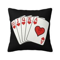 Poker Nordic Pillow Cover Bedroom Decoration Gambling Card Game Cushion 66X66CM white