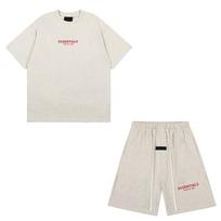 FOG ESSENTIALS 3D Red Letter Print T-Shirt Shorts Set Teens Streetwear M white