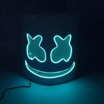 Led Light Up Mask and Gloves DJ Marshmello Head Helmet Light Up Cosplay Head Cover for Men Women Music Festival Purim props
