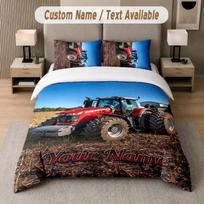 Custom Name Massey Ferguson 3Pcs Duvet Cover Set Personalized Text Bedding Pillowcases Bedroom 135cmx200cm