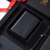 Shilaidun Men's RFID Three-Fold Genuine Leather Wallet - Top Layer Cowhide, Anti-theft, Retro Style.