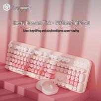 EWEADN V96 Retro Punk Wireless Keyboard and Mouse Set