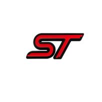 3D Metal ST Line Front Grille Emblem Badge Car Head Trunk Stickers For Ford Focus Mondeo Fiesta Explorer Styling Accessories raudona