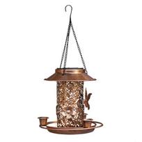 Hummingbird Feeder Solar Lanterns Outdoor Hanging Decorative Light Bird Feeders Easy to Clean Waterproof Iron Solar Decoration for Outdoors Garden A brown