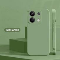Kvadratiniai skysto silikono telefono dėklai Xiaomi Redmi Note 13 14 Pro 5G, atsparūs smūgiams, galinis dangtelis Redmi Note14Pro Plus mėtų žalios spalvos