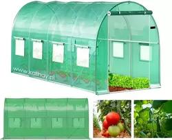 Bauerkraft sodo plėvelinis šiltnamis-tunelis 4 × 2 × 2 m, 8 m², su 8 langais
