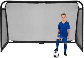 Bauerkraft Dideli metaliniai futbolo vartai su treniruočių tinklu, 300 × 200 × 90 cm, juodi