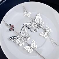 Best Selling New European And American Retro Fashion Multi-level Hollow Butterfly Long Tassel Earrings Ladies Ear Jewelry sidabras