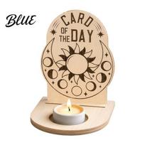 Dovana įkurtuvėms Medinis Tarot kortelių laikiklis Stovas Dienos žvakė 7