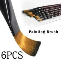 6pcs/set Professional Painting Set Acrylic Oil Watercolors Artist Paint Brushes Supplies Nylon Wool Brush Art Accessories black