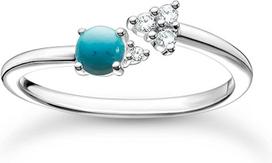 Thomas Sabo Tr2345-405-17 moteriškas žiedas su turkio akmens strėle, 925 sidabras, sidabras, kubinis cirkonis