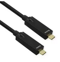 USB laidas Roline 3.2 Gen 2, AOC, C-C, M/M, 10Gbit/s, 4K 60 Hz, PD (Power Delivery) 60 W, juodas, 15 m