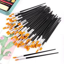 Black Rod Nylon Acrylic Painting & Liner Brush for Digital Art, Children's Art, Gouache, and Watercolor black