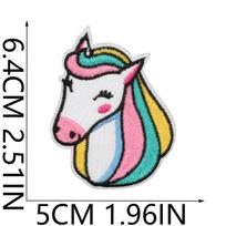 Candy Ice Cream Embroidery Cloth Sticker Rainbow Pony Patch Sticker Cute Little Rabbit Computer Embroidery Label Bag Decoration no. 12_3 pieces pink