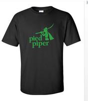 DJ Pied Piper Music Logo Men's Black Green T-Shirt Cotton Shirt Gifft S - 5XL XL black