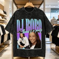 Couple T Shirt DJ Bobo Washed T Shirts Harajuku Eurodance Summer Tees Awesome Pattern Cotton Tops Dropshipping L gray