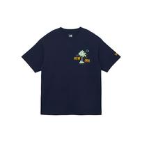 New Era SS22 Coconut Tree Print Crew Neck Short Sleeve T-Shirt Unisex Tops Navy 13095650 S black