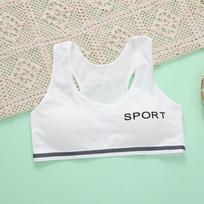 Teen Girls' Cotton Sports Bra & Period Underwear Set, 9-16 Years – Junior Racerback Style with Chest Pad One Size (Recommended 65-100 jin) balta