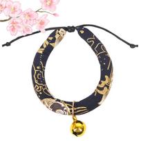 Japanese style necklace cartoon hot selling cute and comfortable bell and wind handmade jewelry collar cat dog pet collar Neck circumfe12-21cm black