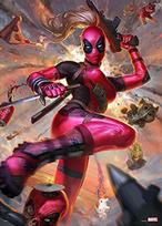 1000 dalių dėlionė Marvel Lady Deadpool Gyutto serija [Grynai balta] (38.2x53.2cm) pink