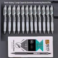 Free Horse Exam Quick-Dry Black 0.5 Pen with Hand Protector - Student-Friendly, Large Capacity, Neutral Pen for Q&A Order in multiples of 12 for box pricing gray